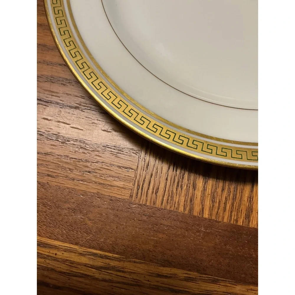 Jean Pouyat Limoges France Athena Gold Greek Key Porcelain Bread‎ Butter Plate